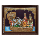 Pallikonda Perumal with Sree Devi Boodevi Tanjore Painting