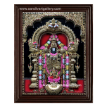 Thirupathi Balaji with Lakshmi 3D Embossed Tanjore Painting1