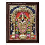 Perumal 3D Embossed Tanjore Painting with Special Garland Work