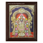 Balaji 3D Embossed Tanjore Painting with Temple Frame