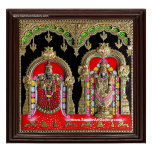 Tirupathi Venkadachalapathi Padmavathi Thayar 3D Embossed Tanjore Painting