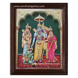 Ramar Sita Lakshmanan Hanuman 3D Embossed Tanjore Painting