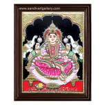 Lakshmi with Two Elephants Tanjore Painting1