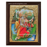 Garden Radha Krishna Semi Embossed Tanjore Painting