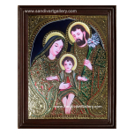 Mary Joseph and Jesus Tanjore Painting