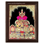 Kubera Lakshmi 3D Super Embossed Tanjore Painting
