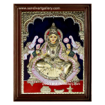Gajalakshmi 2D Embossed Tanjore Painting