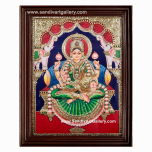 Gaja Lakshmi Semi Embossed Tanjore Painting3