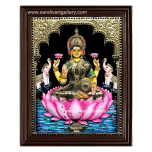 Gaja Lakshmi 3D Embossed Tanjore Painting3