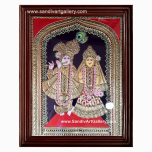 North Indian Style Radha Krishna Tanjore Painting