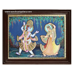 Dancing Radha Krishna Tanjore Painting