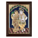 Radha Krishna with Parrot Tanjore Painting