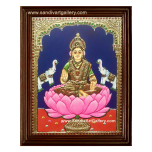 Gajalakshmi on Lotus Tanjore Painting