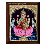 Ghaja Lakshmi on Lotus Tanjore Painting1