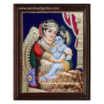 Yasodha Krishna 3D Embossed Tanjore Painting