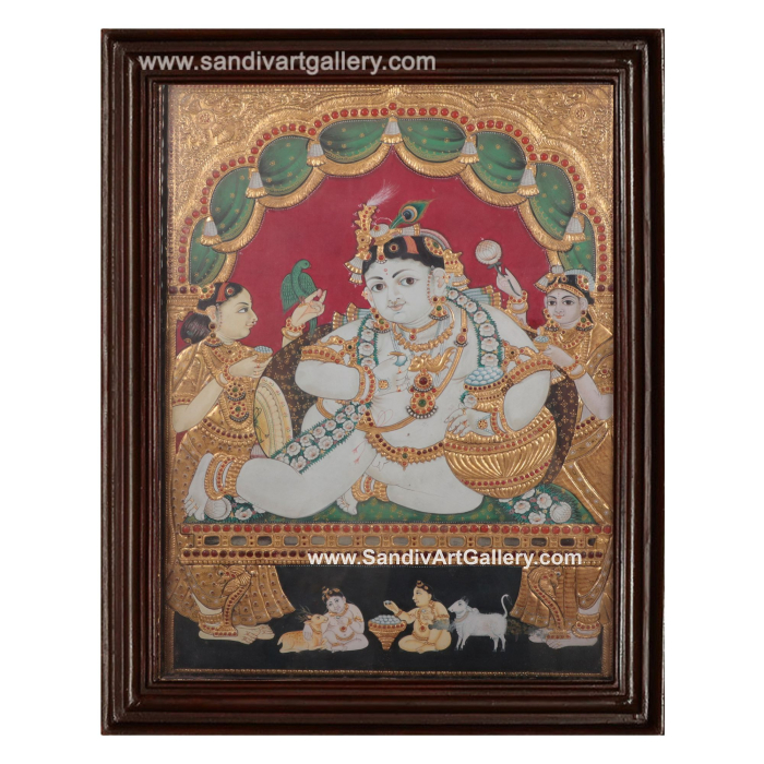 Antique Butter Krishna Tanjore Painting