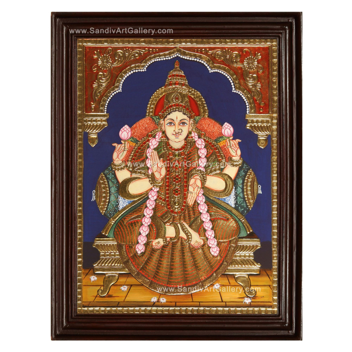 Antique Aishwarya Lakshmi Tanjore Painting1