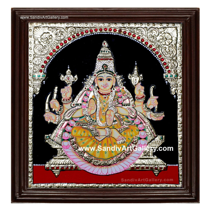 Veera Lakshmi Tanjore Painting1