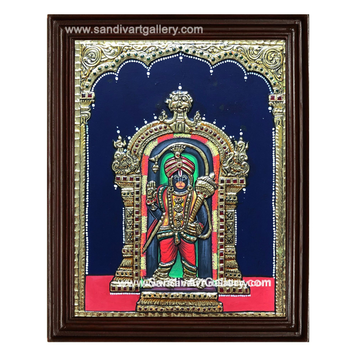Ashtamsa Hanuman Tanjore Painting1