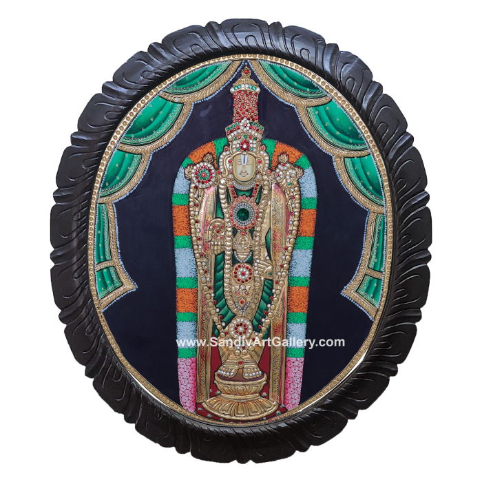 Venkateshwara Oval Tanjore Painting