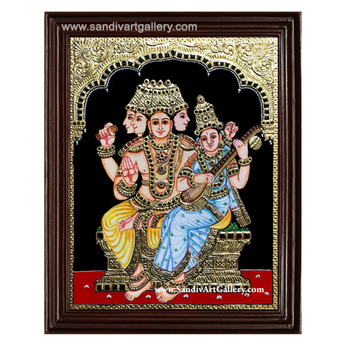 Brahma Saraswathi Tanjore Painting