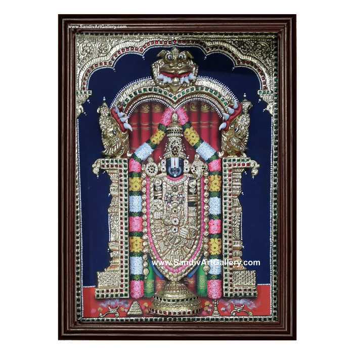 Thirupathi Perumal 3D Embossed Tanjore Painting 