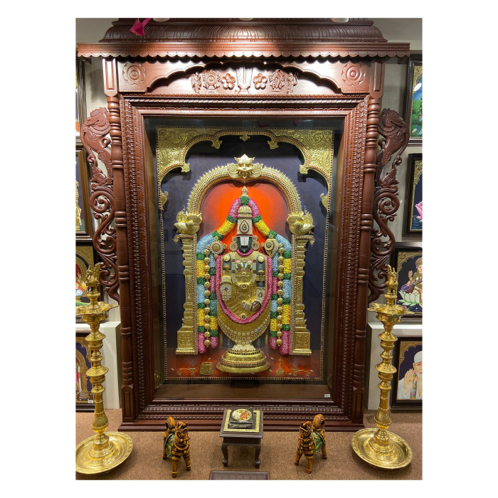 Balaji 3D Super Embossed Big Size Tanjore Painting with Special Garland Work