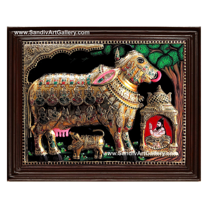 Comatha 3D Super Embossed Tanjore Painting1