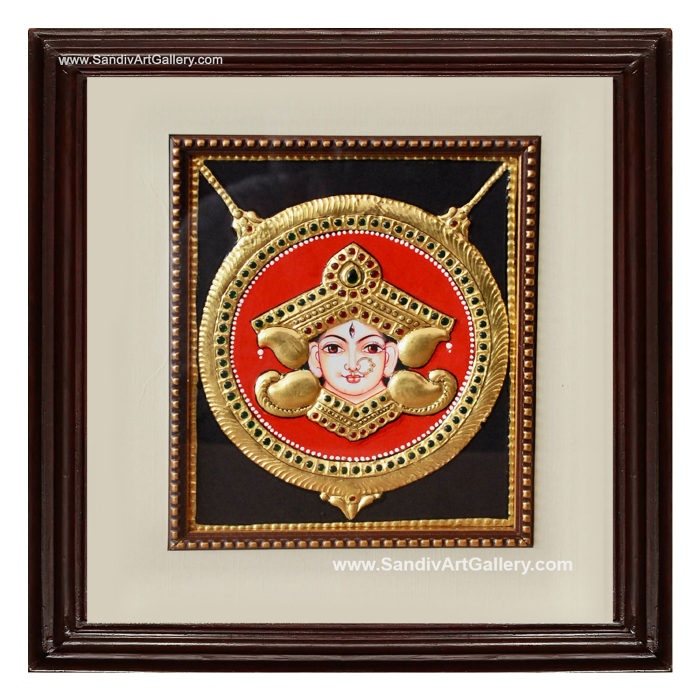 Durga Face Small Tanjore Painting