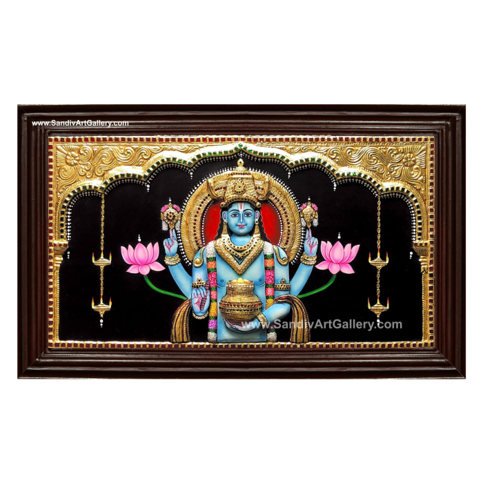 Dhanvanthri 3D Super Embossed Tanjore Painting