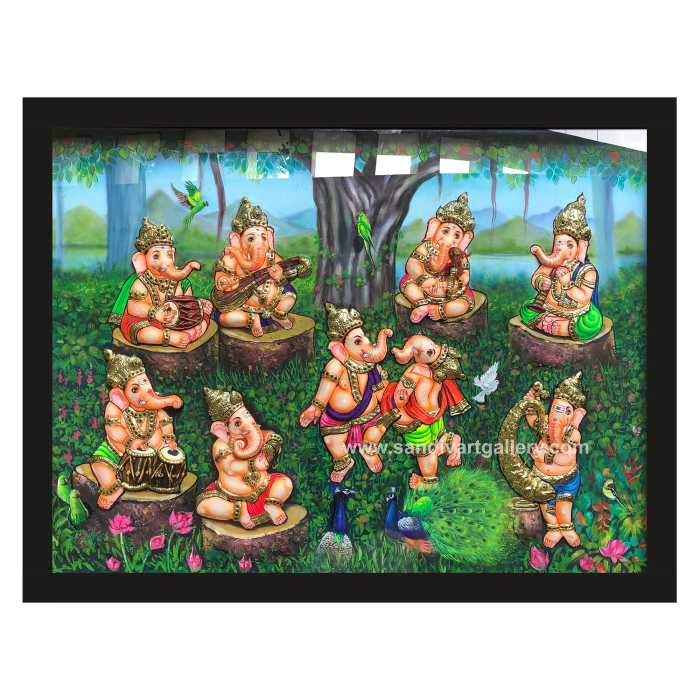 Navasakthi Ganesha Fusion Painting