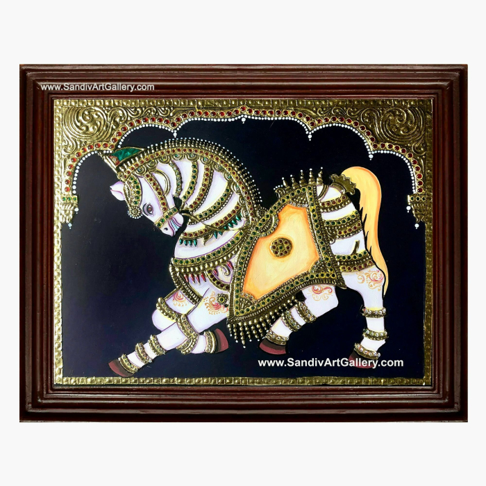 Ashvamedha Horse Tanjore Painting