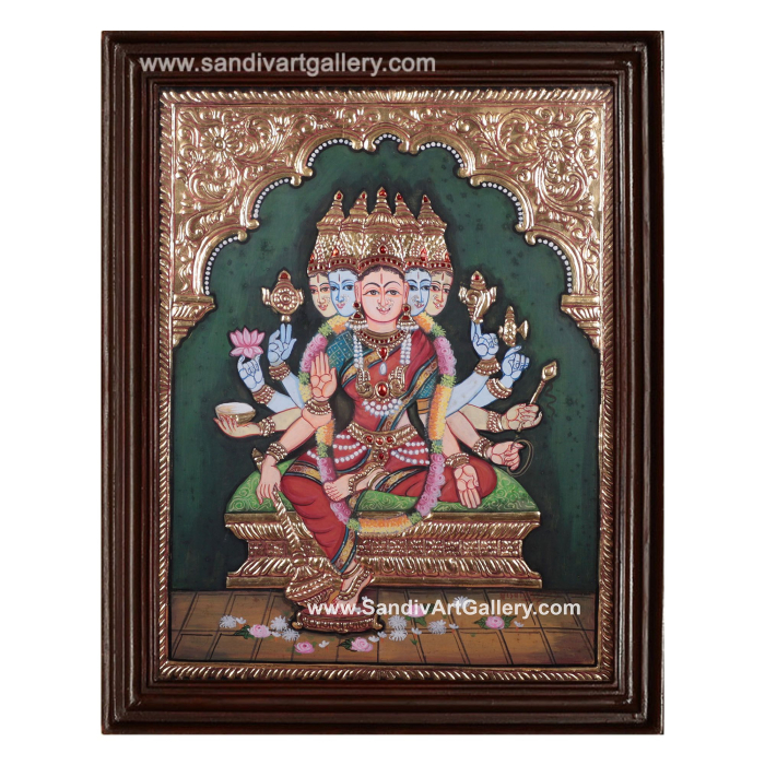 Goddess Gayathri Devi Tanjore Painting