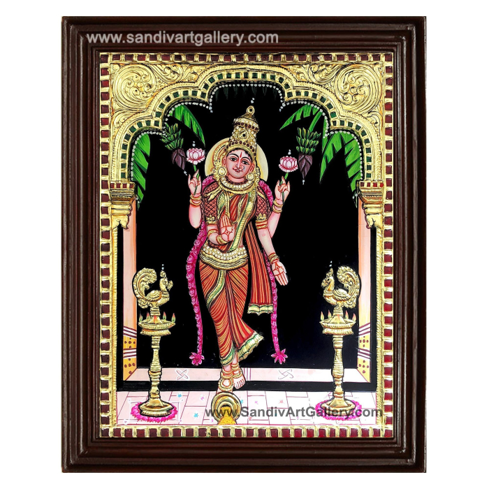 Graha Lakshmi 3D Embossed Tanjore Painting