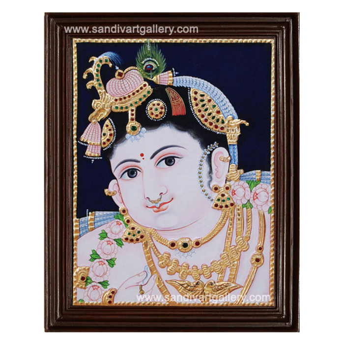 Face Krishna Tanjore Painting4