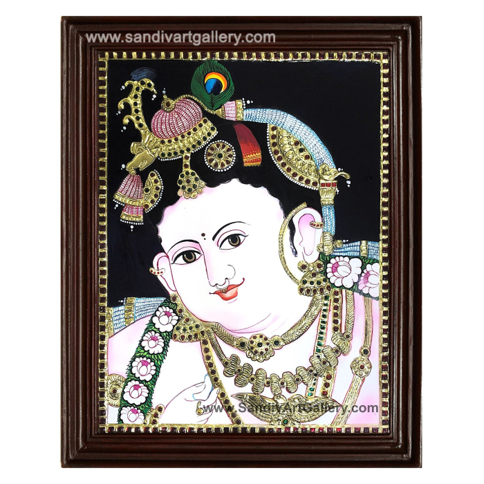 Face Krishna Tanjore Painting5