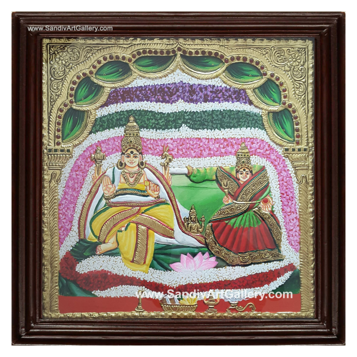 Kadaieashwarar Pangachi Thayar Tanjore Painting1