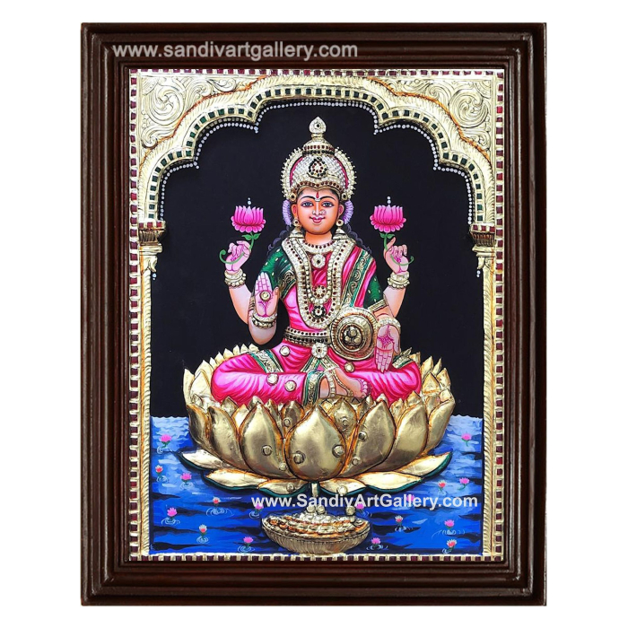 Mahalakshmi 3D Embossed Tanjore Painting
