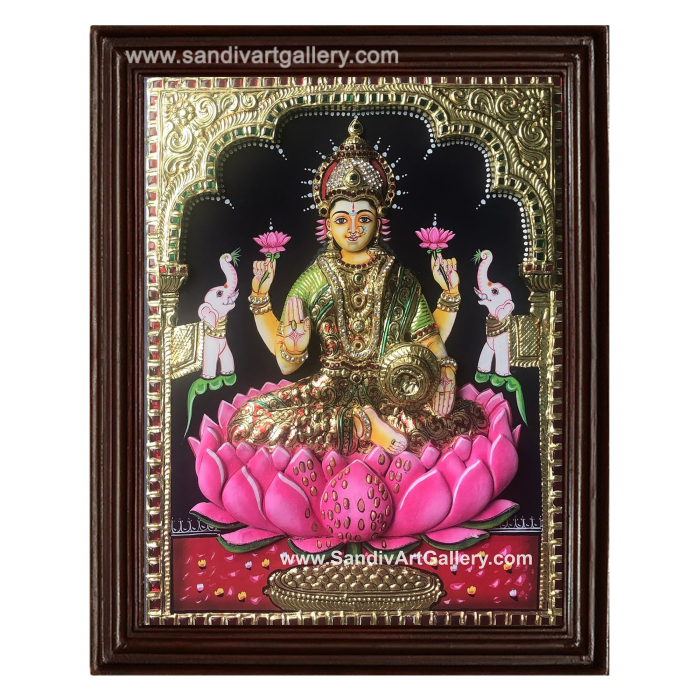 Lakshmi 3D Embossed Tanjore Painting1