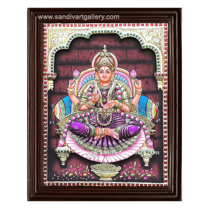Lakshmi 3D Embossed Tanjore Painting2