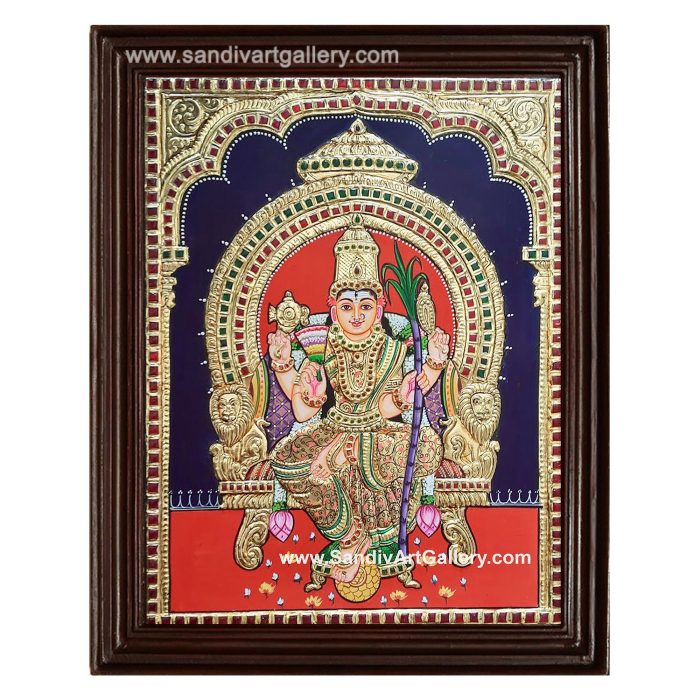 Sri Raja Rajeshwari Tanjore Painting1