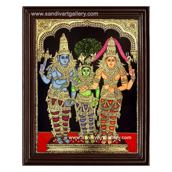 Girija Kalyanam- Shivan Parvati Wedding Tanjore Painting