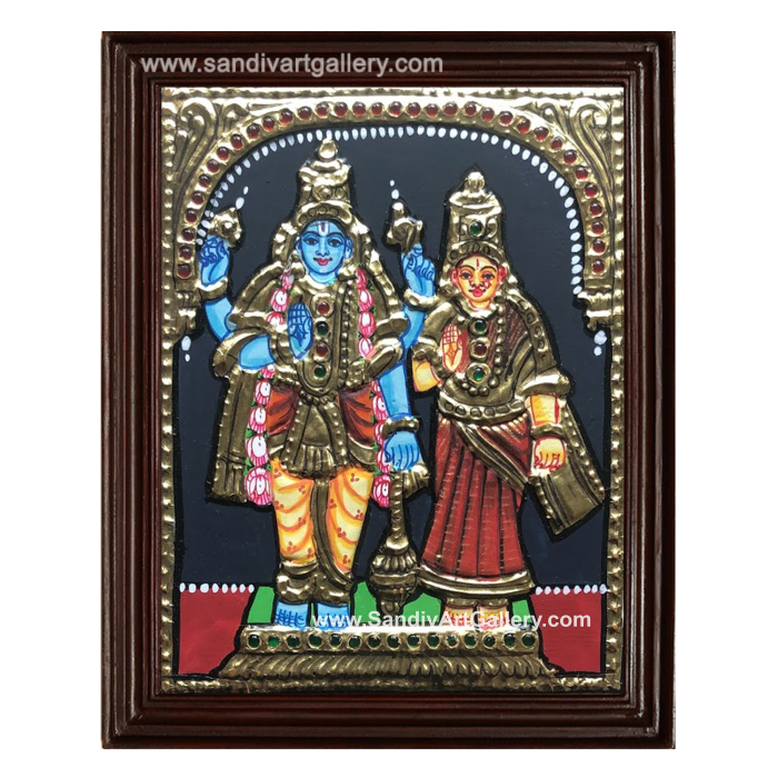 Vishnu Lakshmi Small Tanjore Painting