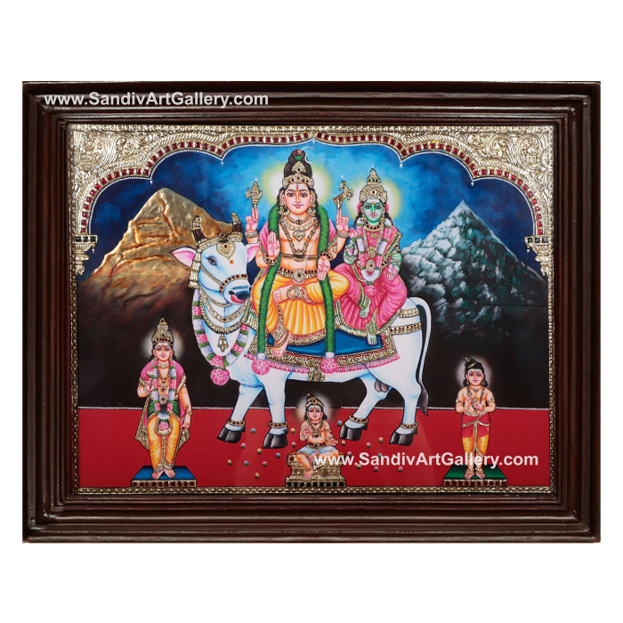 Shiva Parvati Tanjore Painting