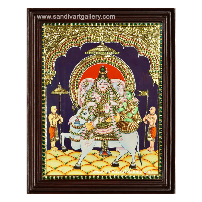 Shiva Parvati Tanjore Painting 1