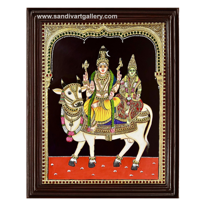 Shiva Parvati Tanjore Painting 2