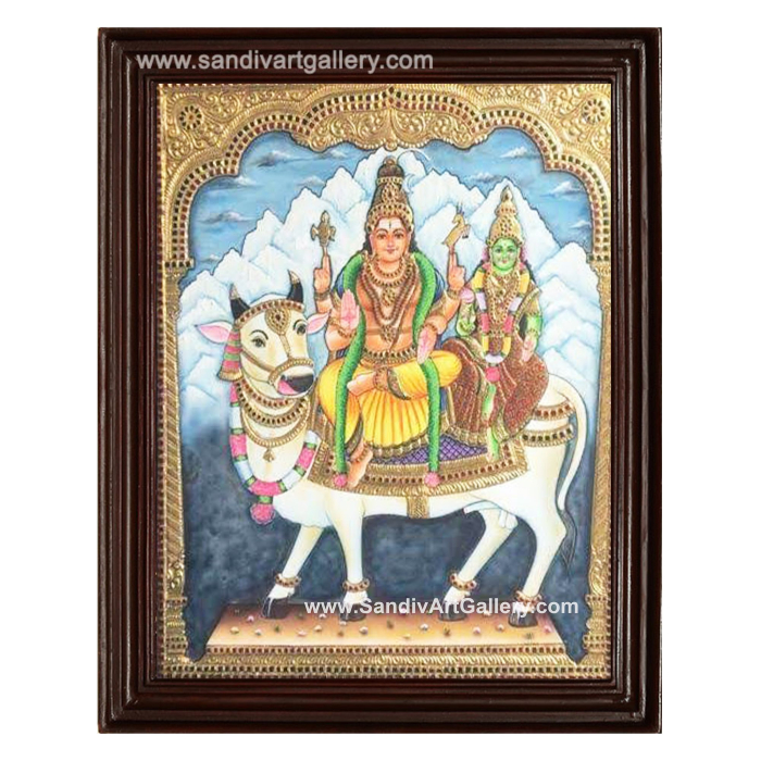 Shiva Parvati Tanjore Painting 4