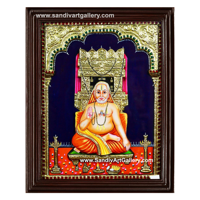 Guru Raghavendra 3D Embossed Tanjore Painting