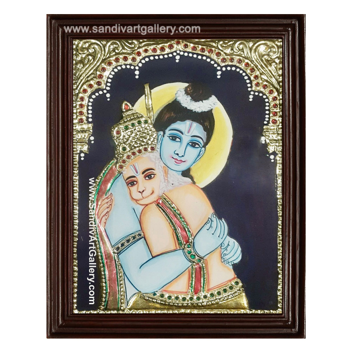 Ramar and Hanuman Tanjore Painting