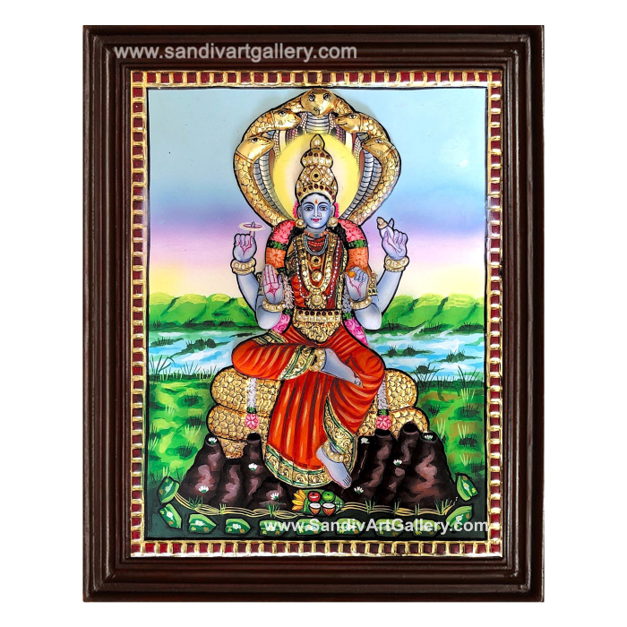 Goddess Renuka Devi 3D Embossed Tanjore Painting